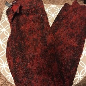 Red and Black Snakeskin Design Express Jeans
